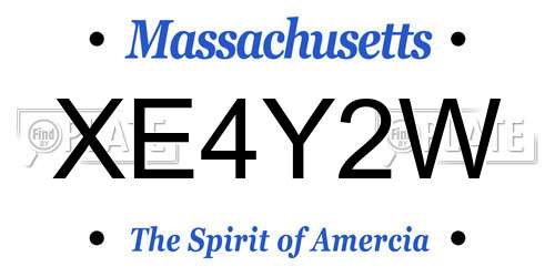 XE4Y2W Massachusetts License Plate