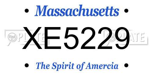 XE5229 Massachusetts License Plate