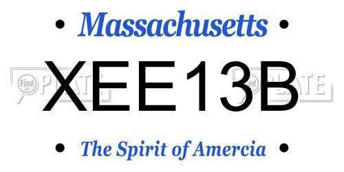 XEE13B Massachusetts License Plate