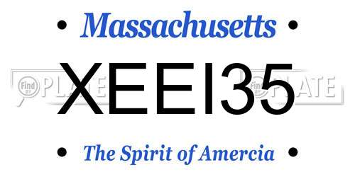 XEEI35 Massachusetts License Plate