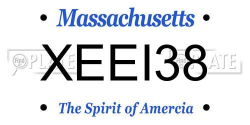 XEEI38 Massachusetts License Plate