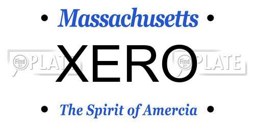 XERO Massachusetts License Plate