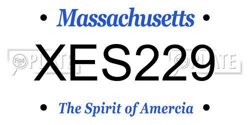 XES229 Massachusetts License Plate