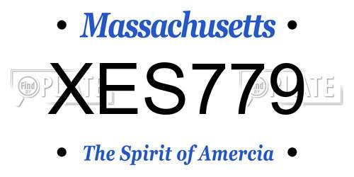 XES779 Massachusetts License Plate