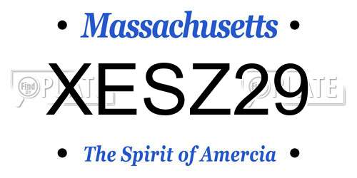 XESZ29 Massachusetts License Plate