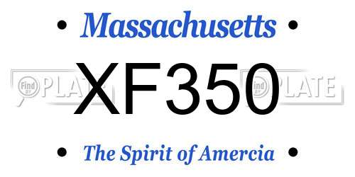 XF350 Massachusetts License Plate
