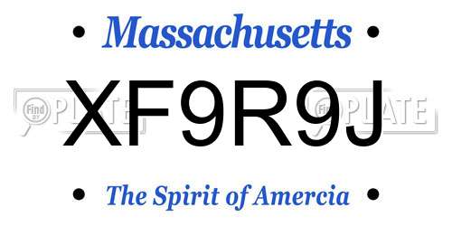XF9R9J Massachusetts License Plate