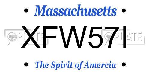 XFW57I Massachusetts License Plate