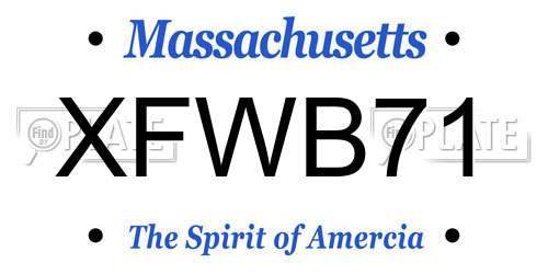 XFWB71 Massachusetts License Plate
