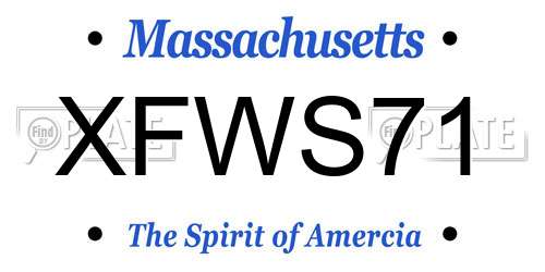 XFWS71 Massachusetts License Plate