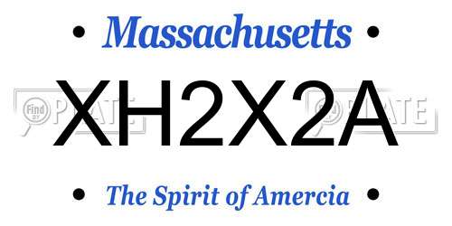 XH2X2A Massachusetts License Plate