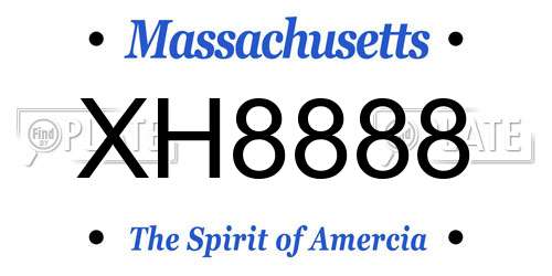 XH8888 Massachusetts License Plate