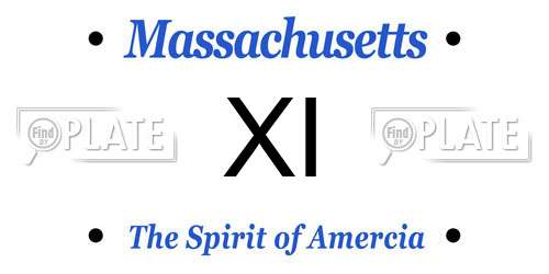 XI Massachusetts License Plate