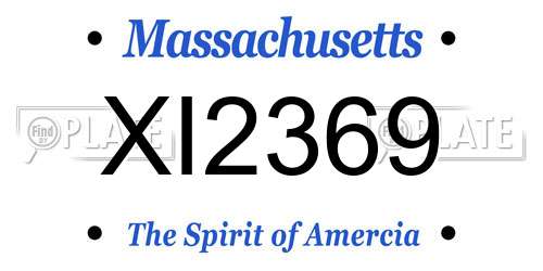 XI2369 Massachusetts License Plate