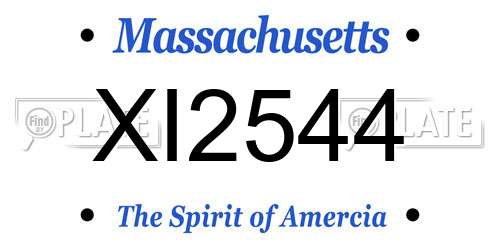 XI2544 Massachusetts License Plate
