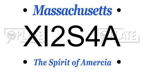 XI2S4A Massachusetts License Plate