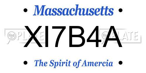 XI7B4A Massachusetts License Plate