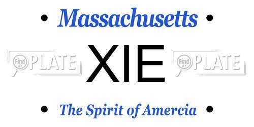 XIE Massachusetts License Plate