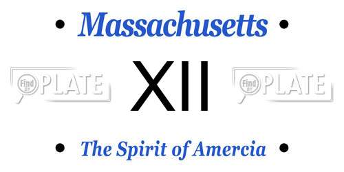 XII Massachusetts License Plate