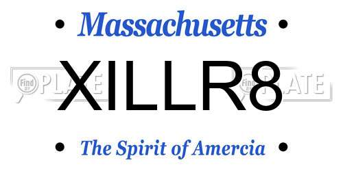 XILLR8 Massachusetts License Plate