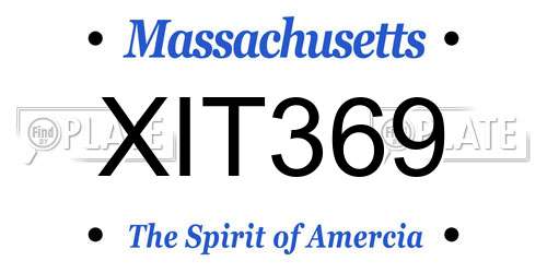 XIT369 Massachusetts License Plate