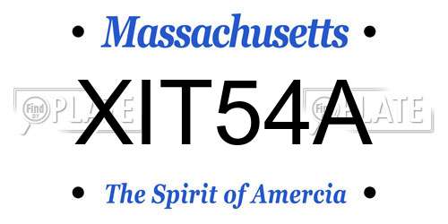 XIT54A Massachusetts License Plate