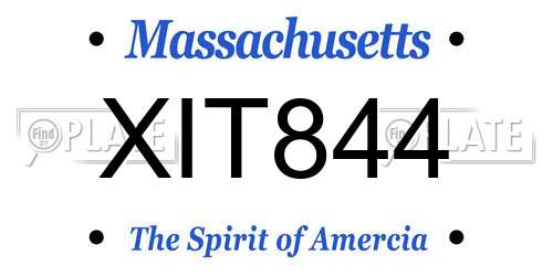XIT844 Massachusetts License Plate