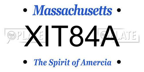 XIT84A Massachusetts License Plate