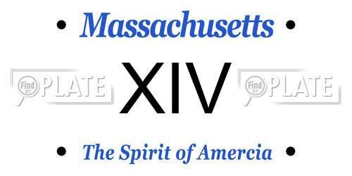 XIV Massachusetts License Plate