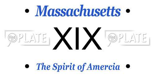 XIX Massachusetts License Plate