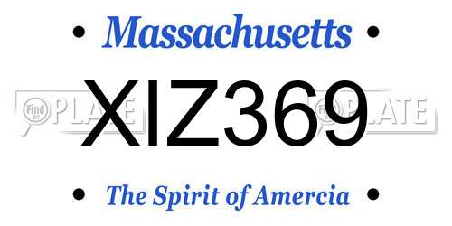 XIZ369 Massachusetts License Plate