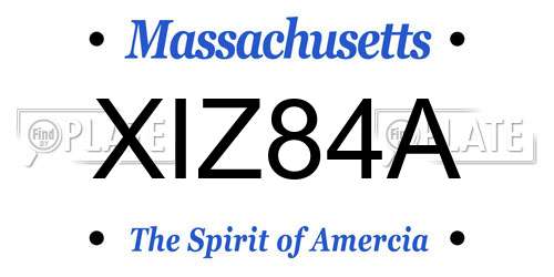 XIZ84A Massachusetts License Plate