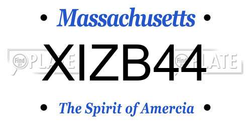 XIZB44 Massachusetts License Plate