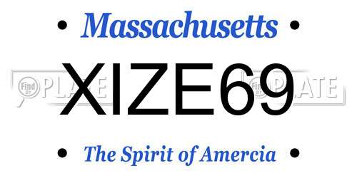 XIZE69 Massachusetts License Plate