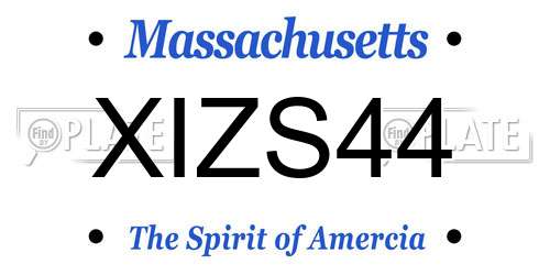 XIZS44 Massachusetts License Plate
