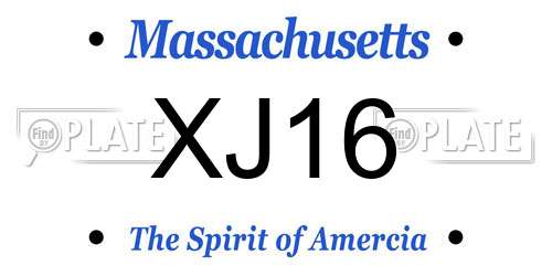 XJ16 Massachusetts License Plate