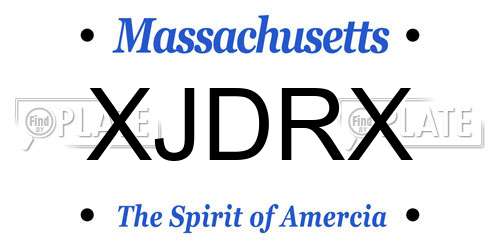 XJDRX Massachusetts License Plate