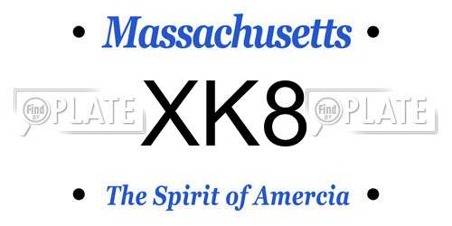 XK8 Massachusetts License Plate