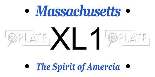XL1 Massachusetts License Plate