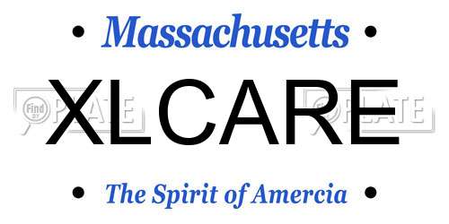 XLCARE Massachusetts License Plate