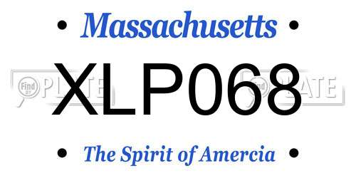 XLP068 Massachusetts License Plate
