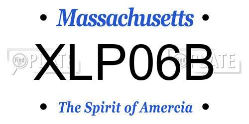 XLP06B Massachusetts License Plate