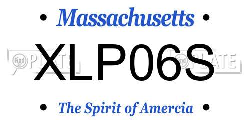 XLP06S Massachusetts License Plate