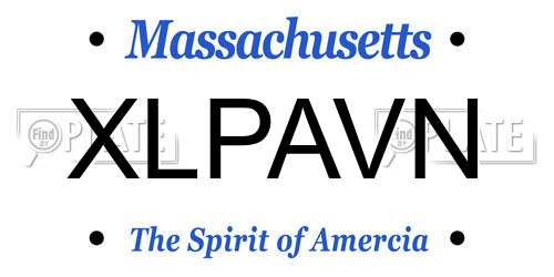 XLPAVN Massachusetts License Plate