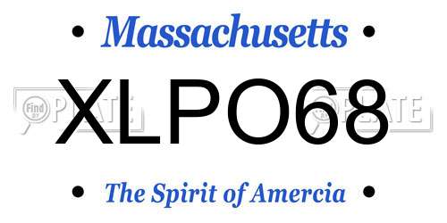 XLPO68 Massachusetts License Plate