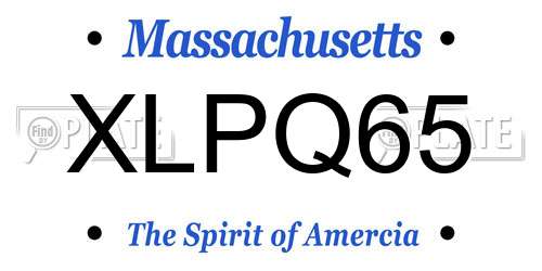 XLPQ65 Massachusetts License Plate