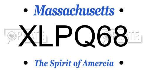 XLPQ68 Massachusetts License Plate
