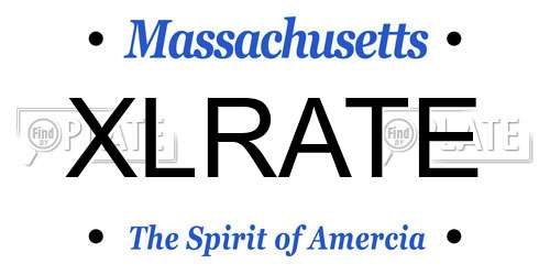 XLRATE Massachusetts License Plate