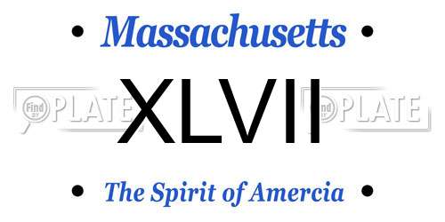 XLVII Massachusetts License Plate
