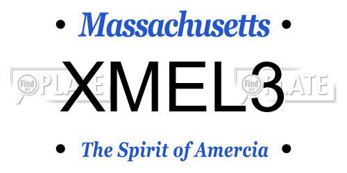 XMEL3 Massachusetts License Plate